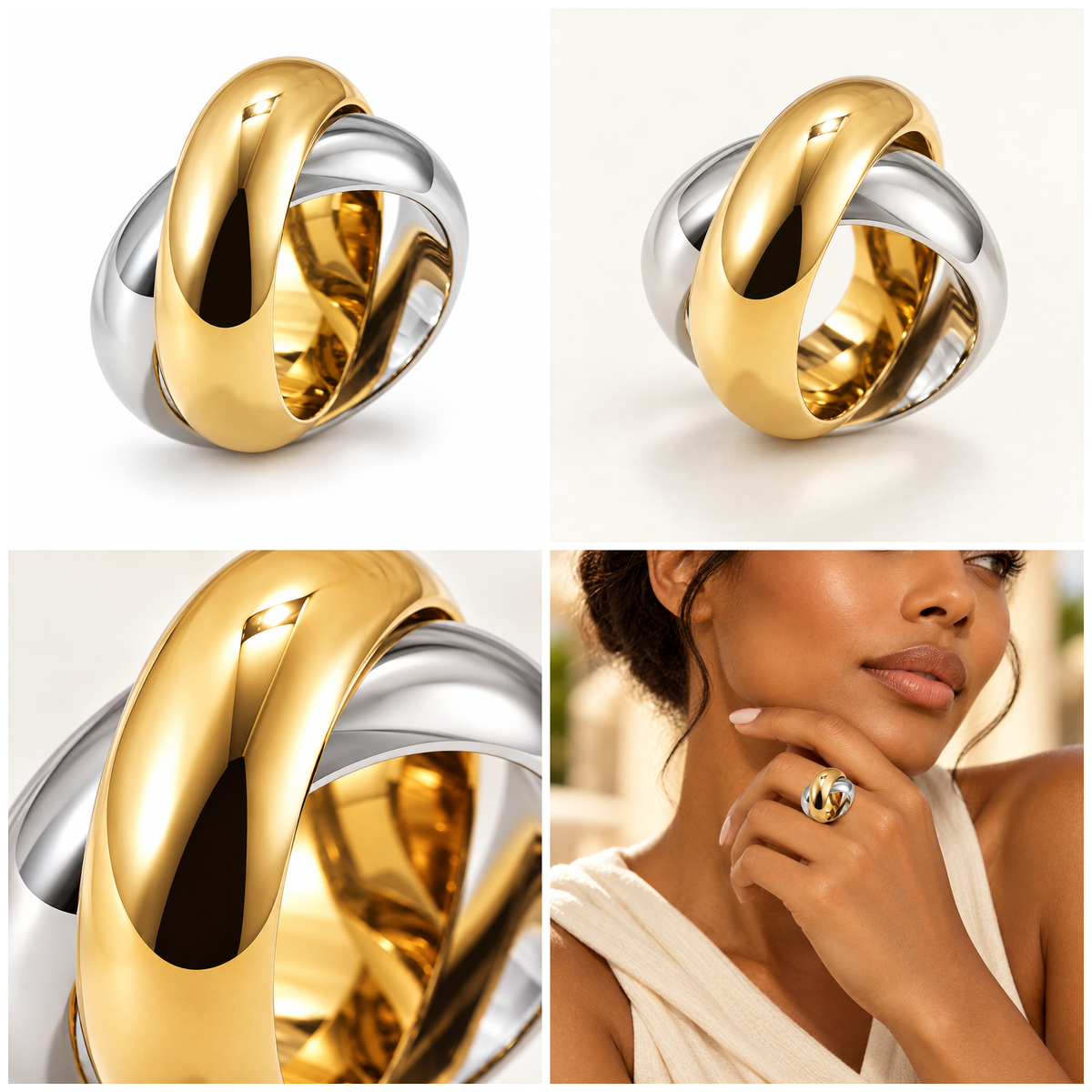 Lyora ring four-view collage