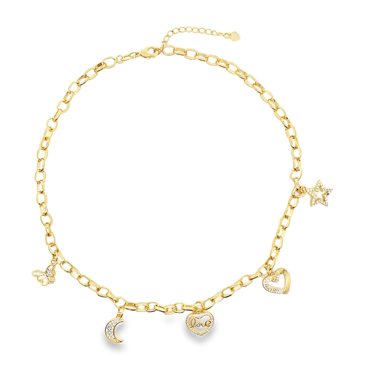 Lyora Celestial Charm Necklace in gold