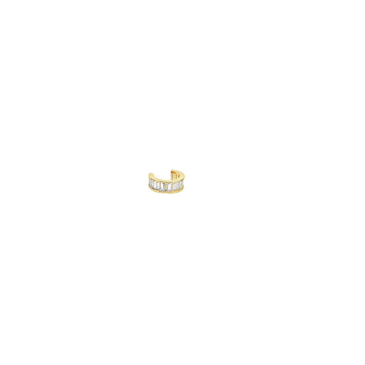 Lyora Baguette CZ Ear Cuff in gold with clear stones