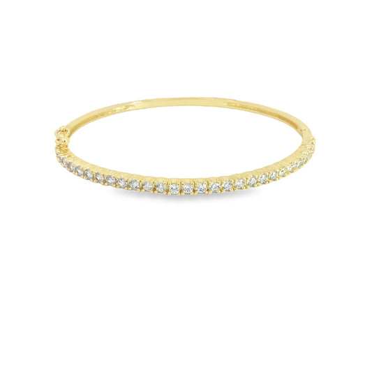 Lyora Slim CZ Buckle Bangle in gold
